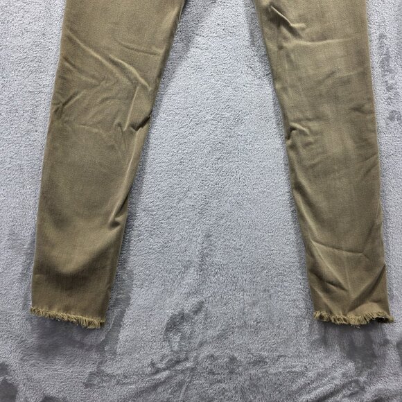 Miss Me Jeans Women's Size 27x27 Army Green Ankle Skinny Raw Hem Mid Rise - Picture 4 of 10